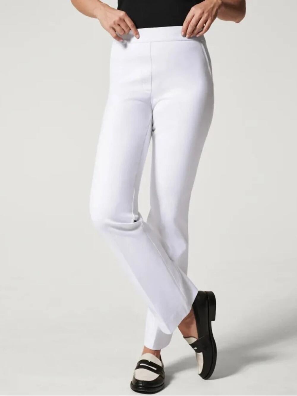 Spanx Kick Flare Classic White Pant Size Medium Petite Women NWT